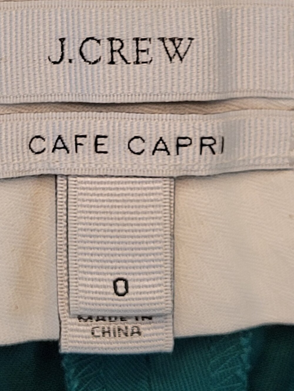 J. Crew Teal Cotton Blend Pants Green Women Size 0. - Picture 8 of 8
